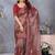 Maroon georgette embroidered saree with blouse