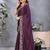 Purple satin embroidered saree with blouse