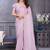 Lavender georgette solid saree with blouse