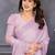 Lavender georgette solid saree with blouse