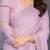 Lavender georgette solid saree with blouse