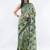 Green silk blend printed saree with blouse