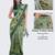 Green silk blend printed saree with blouse