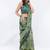 Green silk blend printed saree with blouse