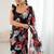 black georgette mirror work saree