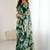 green georgette mirror work saree