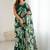 green georgette mirror work saree