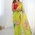 lemon yellow heavy chiffon mirror work saree
