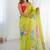 lemon yellow heavy chiffon mirror work saree