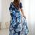 blue georgette mirror work saree