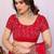 Red pure chiffon embellished saree with blouse