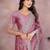 Purple silk blend embellished saree with blouse