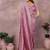 Purple silk blend embellished saree with blouse