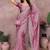 Purple silk blend embellished saree with blouse