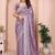 Purple silk blend embroidered saree with blouse