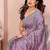 Purple silk blend embroidered saree with blouse