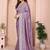 Purple silk blend embroidered saree with blouse