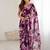 wine georgette mirror work saree