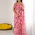 pink georgette mirror work saree