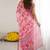 pink georgette mirror work saree
