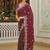 Burgundy pure chiffon embellished saree with blouse