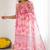 pink georgette mirror work saree