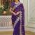 Purple pure chiffon embroidered saree with blouse