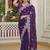 Purple pure chiffon embroidered saree with blouse