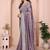 Lavender silk blend embellished saree with blouse