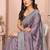 Lavender silk blend embellished saree with blouse