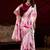 pink smooth japan satin mirror work satin saree