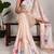 cream smooth japan satin mirror work satin saree