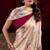 cream smooth japan satin mirror work satin saree