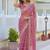 Pink pure chiffon striped saree with blouse