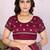 Burgundy pure chiffon embellished saree with blouse