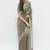 Olive net embellished saree with blouse