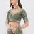 Olive net embellished saree with blouse