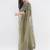 Olive net embellished saree with blouse