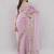 Pink net embellished saree with blouse