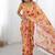 peach heavy chiffon mirror work saree