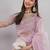 Pink net embellished saree with blouse