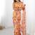 peach heavy chiffon mirror work saree