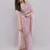 Pink net embellished saree with blouse