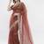 Brown net embellished saree with blouse