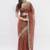Brown net embellished saree with blouse