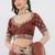 Brown net embellished saree with blouse