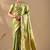 Lime silk blend woven design saree with blouse