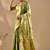 Lime silk blend woven design saree with blouse