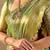 Lime silk blend woven design saree with blouse