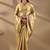 Gold silk blend woven design saree with blouse